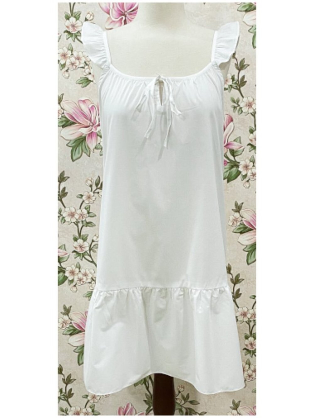 SoieRose 100% Cotton Victorian Ruffle Strap Cottagecore Nightgown | SR-1275